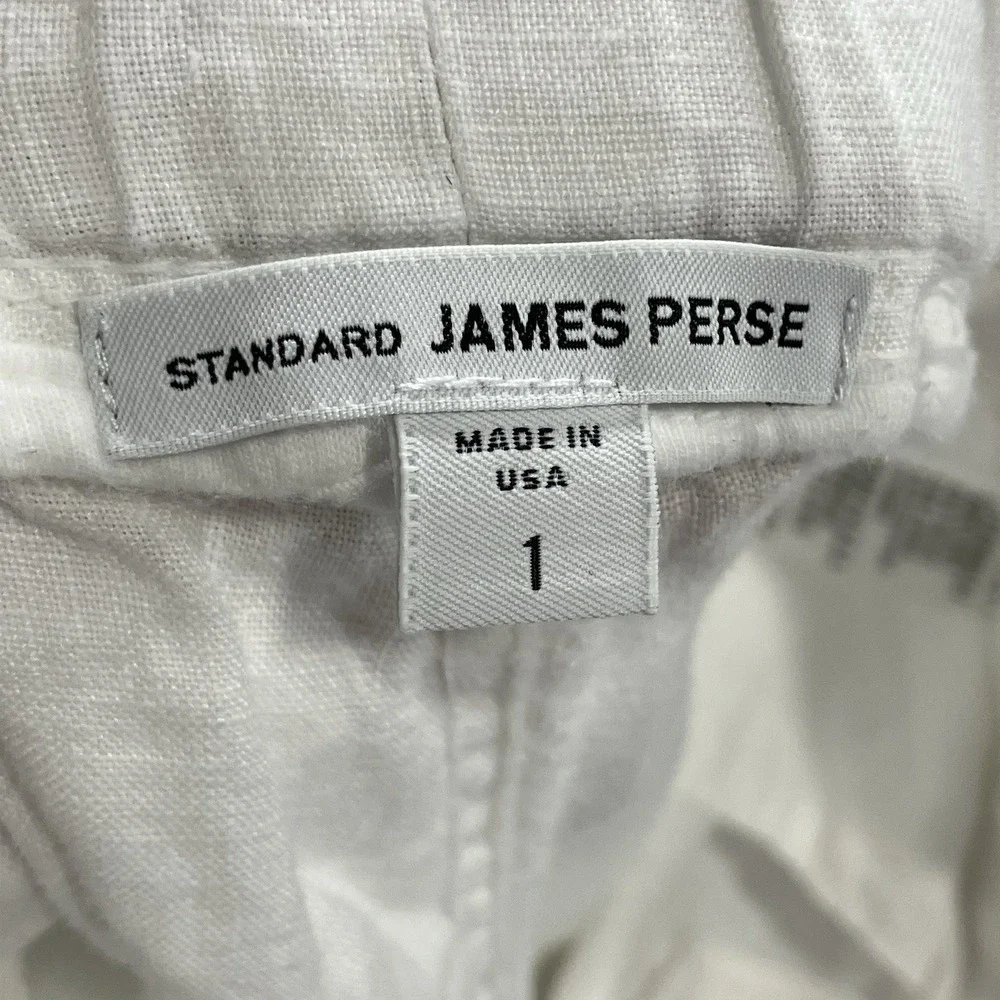 James Perse Linen Pants White Drawstring Wide Leg Relaxed USA Size 1 Small - Picture 7 of 11
